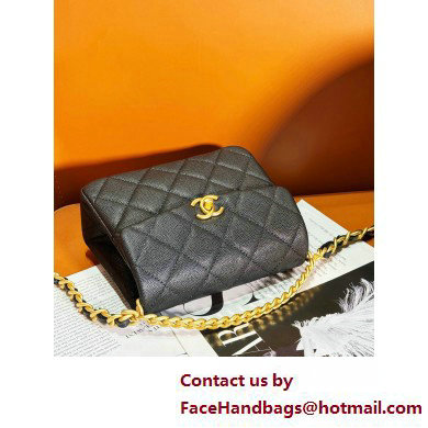 Chanel Grained Calfskin  &  Gold-Tone Metal Mini Flap Bag with Top Handle AS4472 Black 2025